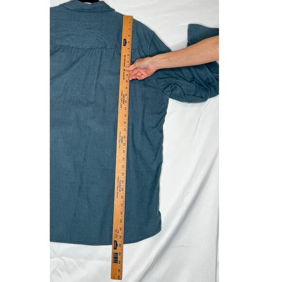 Criquet size XXL shirt corduroy pesl snap dusty blue western flair 100% cotton - Picture 5 of 9